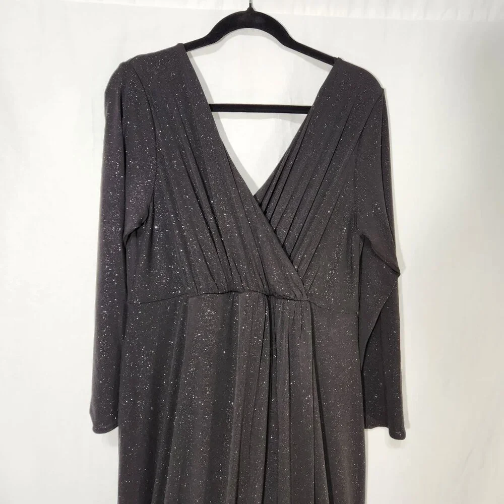 TIFFANY ROSE Maternity Isabella Glitter Black Surplice Dress Size6 USA 14/16. - Picture 5 of 16